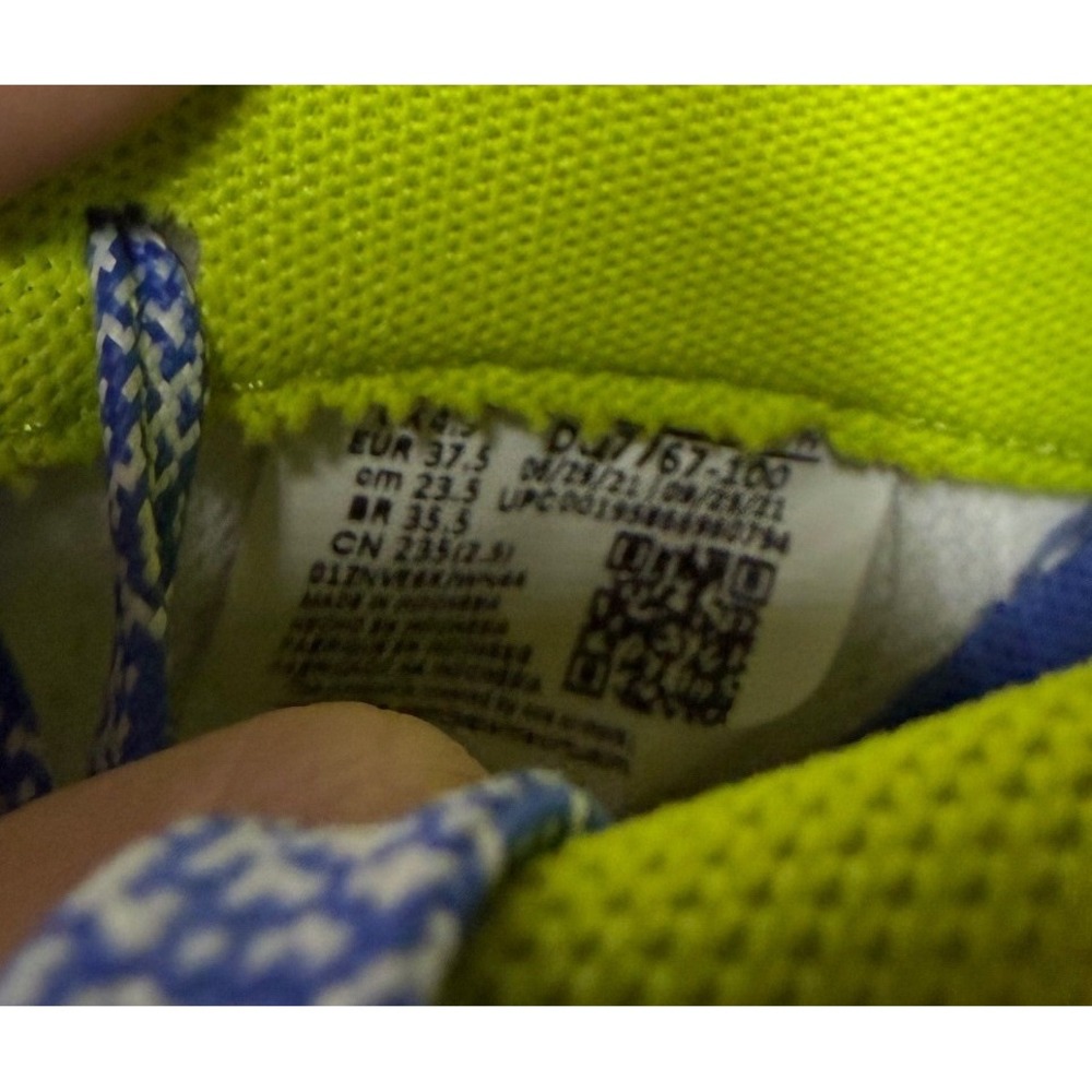 Nike Air Force 1 Low Kids White Lime Green Blue Iridescent DJ1767-100 Size 5Y - Picture 8 of 9